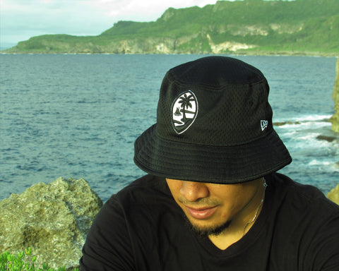 Guam Seal New Era Bucket Hat Mesh Black/White